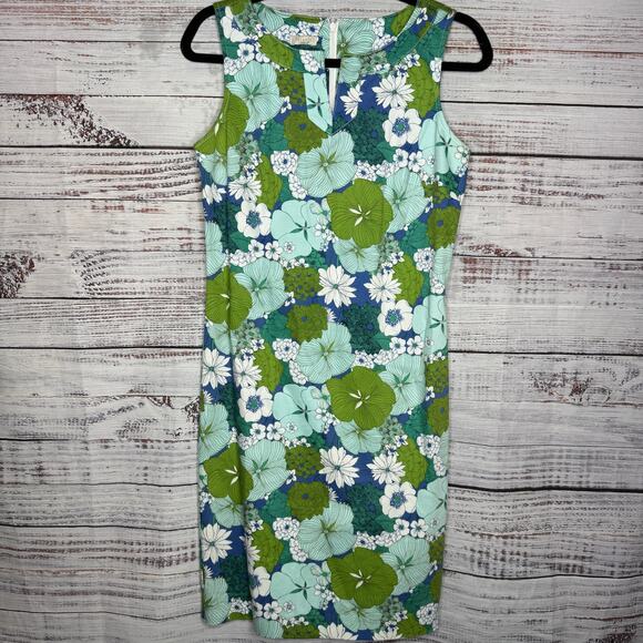 Talbots Dresses & Skirts - Talbots Petites 6P Sleeveless Floral Sheath Dress Retro Mod Green